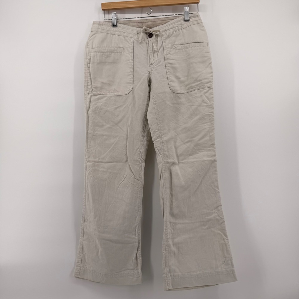 The North Face Womens Beige Linen Blend Drawstring Lounging Pants Size 6 Regular